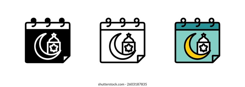 A vibrant EID celebration icon set in glyph line and color styles representing the festive spirit of Eid al Fitr and Eid al Adha