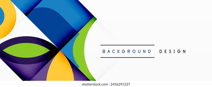 A vibrant Electric blue background design with geometric shapes like Triangles, Rectangles, Circles, and a unique Font creating a modern and stylish pattern for your Logo or Brand