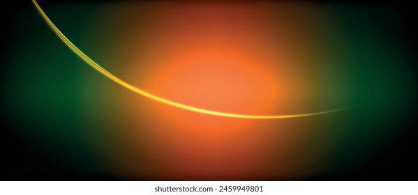 A vibrant electric blue wave with tints of amber and orange swirls on a dark background, resembling a gas circle pattern in a mesmerizing art graphics display