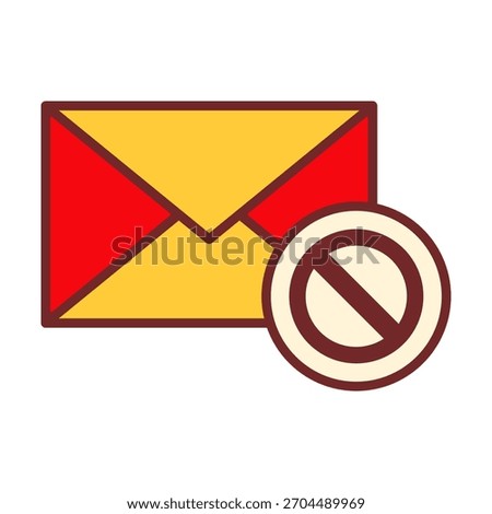 Vibrant email block icon representing restricted access, spam control, and secure communication tools for apps and dashboards.