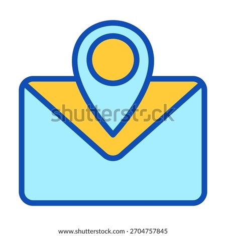A vibrant email location icon showing address details, geo alerts, and location based communication for modern apps.
