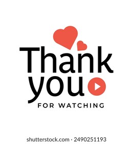 A vibrant end screen design vector with a "Thank You for Watching" message. Perfect for video creators, it features bold typography and dynamic graphics to engage viewers till the very end.