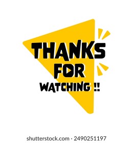 A vibrant end screen design vector with a "Thank You for Watching" message. Perfect for video creators, it features bold typography and dynamic graphics to engage viewers till the very end.