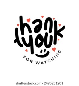 A vibrant end screen design vector with a "Thank You for Watching" message. Perfect for video creators, it features bold typography and dynamic graphics to engage viewers till the very end.