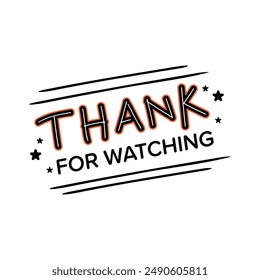 A vibrant end screen design vector with a "Thank You for Watching" message. Perfect for video creators, it features bold typography and dynamic graphics to engage viewers till the very end.