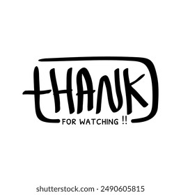 A vibrant end screen design vector with a "Thank You for Watching" message. Perfect for video creators, it features bold typography and dynamic graphics to engage viewers till the very end.