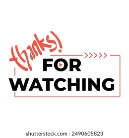 A vibrant end screen design vector with a "Thank You for Watching" message. Perfect for video creators, it features bold typography and dynamic graphics to engage viewers till the very end.