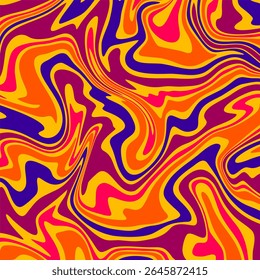 A vibrant and energetic abstract background with a classic psychedelic or groovy aesthetic from the 1960s and 70s.