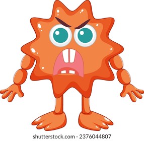 A vibrant and energetic spiky red monster cartoon character