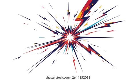 Vibrant Energy Explosion A Symphony of Lightning Sparks and Dynamic Force Displaying Brightness