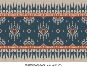 Vibrant ethnic tribal design with navajo aztec influences, a geometric pattern in green and beige tones. Perfect for textiles, ikat-inspired home decor, and cultural interior design elements