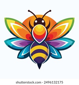 A vibrant and eye catching bee logo design vector download