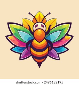 A vibrant and eye catching bee logo design vector download
