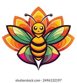 A vibrant and eye catching bee logo design vector download