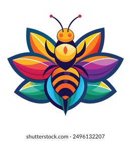 Ein lebendiger und auffälliger Bienen Logo Design Vektor Download