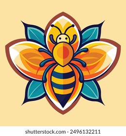 A vibrant and eye catching bee logo design vector download