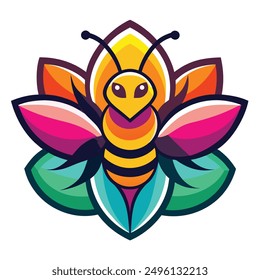 A vibrant and eye catching bee logo design vector download