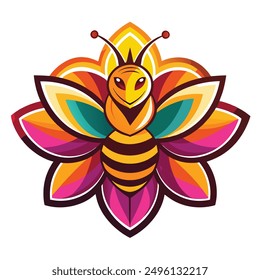 A vibrant and eye catching bee logo design vector download