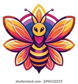 A vibrant and eye catching bee logo design vector download