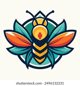 A vibrant and eye catching bee logo design vector download