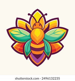 A vibrant and eye catching bee logo design vector download
