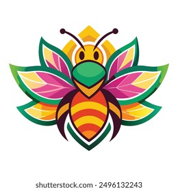 A vibrant and eye catching bee logo design vector download