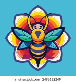 A vibrant and eye catching bee logo design vector download