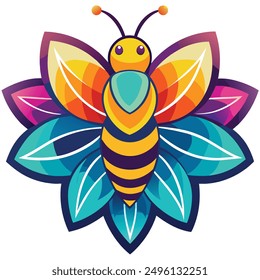 Una Descarga de Vector de diseño de logotipo de abeja vibrante y llamativa