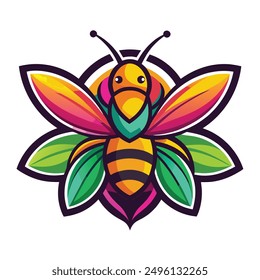 Una Descarga de Vector de diseño de logotipo de abeja vibrante y llamativa