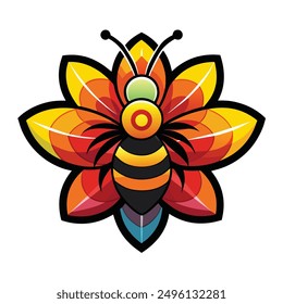 A vibrant and eye catching bee logo design vector download