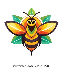 A vibrant and eye catching bee logo design vector download