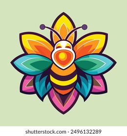A vibrant and eye catching bee logo design vector download