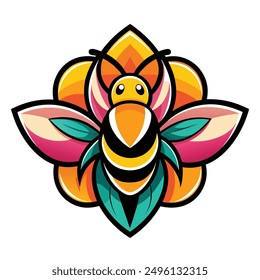 A vibrant and eye catching bee logo design vector download