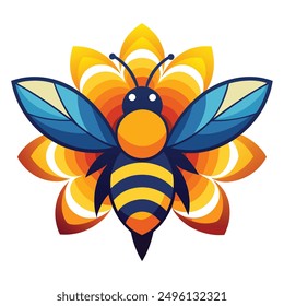 A vibrant and eye catching bee logo design vector download