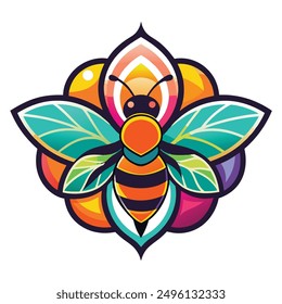 A vibrant and eye catching bee logo design vector download