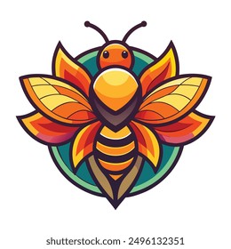 A vibrant and eye catching bee logo design vector download
