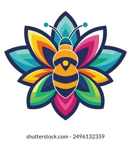 A vibrant and eye catching bee logo design vector download