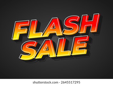 A vibrant and eye catching graphic featuring the text FLASH SALE in bold, stylized letters with a gradient of red and yellow colors against a dark background