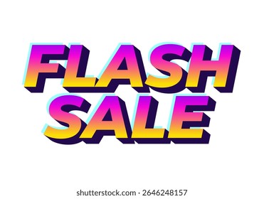 A vibrant and eye catching graphic featuring the text FLASH SALE in bold, stylized typography The colors transition from yellow to purple, creating a dynamic and energetic feel