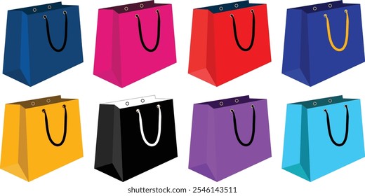 Vibrant and Eye-Catching Colorful Shopping Bag Mockup for Stunning Branding and Packaging Design Showcase