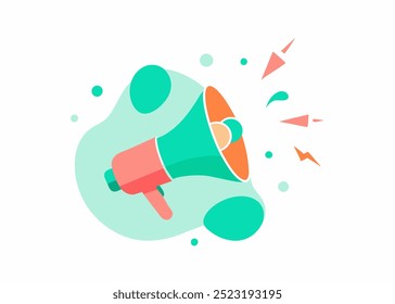 A vibrant and eye-catching illustration of a megaphone, perfect for announcements, marketing campaigns, and social media posts. This modern and colorful design is sure to grab attention.