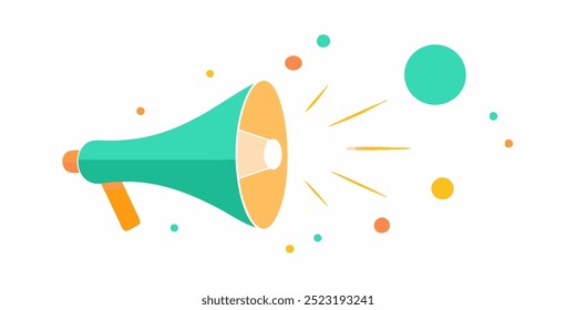 A vibrant and eye-catching illustration of a megaphone, perfect for promoting your latest announcement or sale.