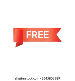 A vibrant, eye-catching promotional graphic dominates the scene, featuring a bright red ribbon banner unfurling against a stark white background. 