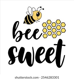 A vibrant and eye-catching t-shirt design featuring a cheerful and detailed bee as the centerpiece. The bee is illustrated with bold black and yellow stripes, translucent wings with a hint of shimmer.