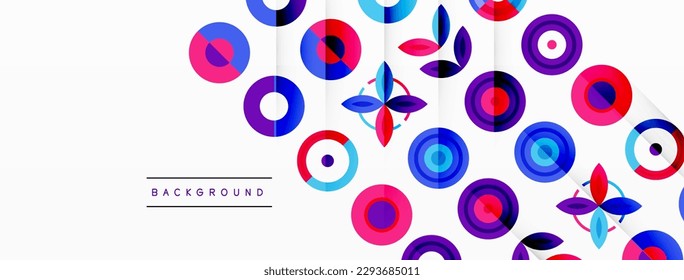 Vibrant and eye-catching vector background featuring a grid of colorful circles arranged in a patterned composition, perfect for modern and trendy designs