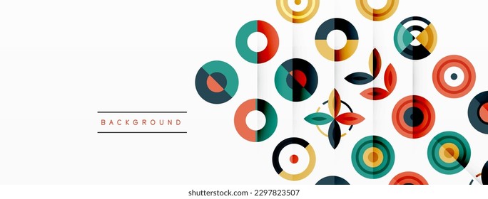 Vibrant and eye-catching vector background featuring a grid of colorful circles arranged in a patterned composition, perfect for modern and trendy designs