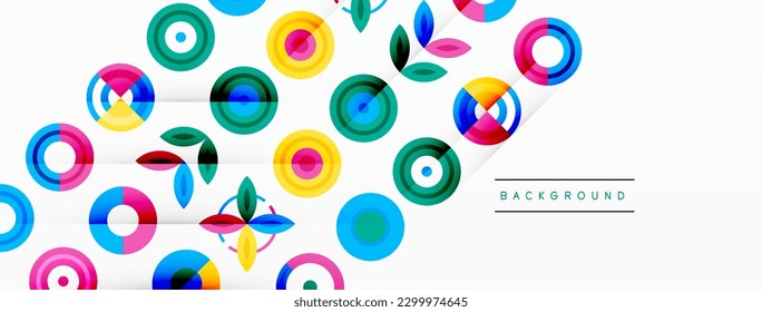 Vibrant and eye-catching vector background featuring a grid of colorful circles arranged in a patterned composition, perfect for modern and trendy designs