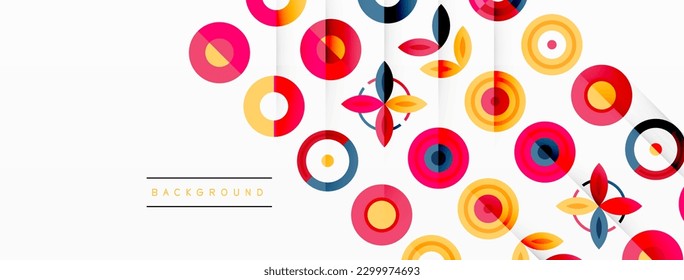 Vibrant and eye-catching vector background featuring a grid of colorful circles arranged in a patterned composition, perfect for modern and trendy designs