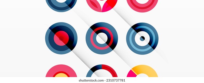 Vibrant and eye-catching vector background featuring a grid of colorful circles arranged in a patterned composition, perfect for modern and trendy designs