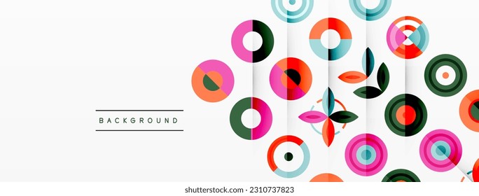 Vibrant and eye-catching vector background featuring a grid of colorful circles arranged in a patterned composition, perfect for modern and trendy designs